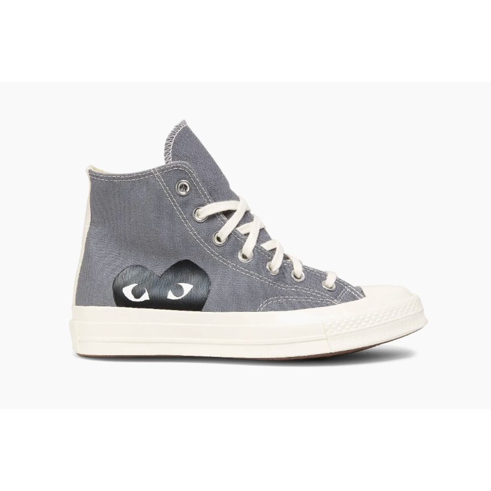 Comme des Garçons PLAY Chuck Taylor High-Top Sneakers Gray Size 9 - Picture 1 of 6